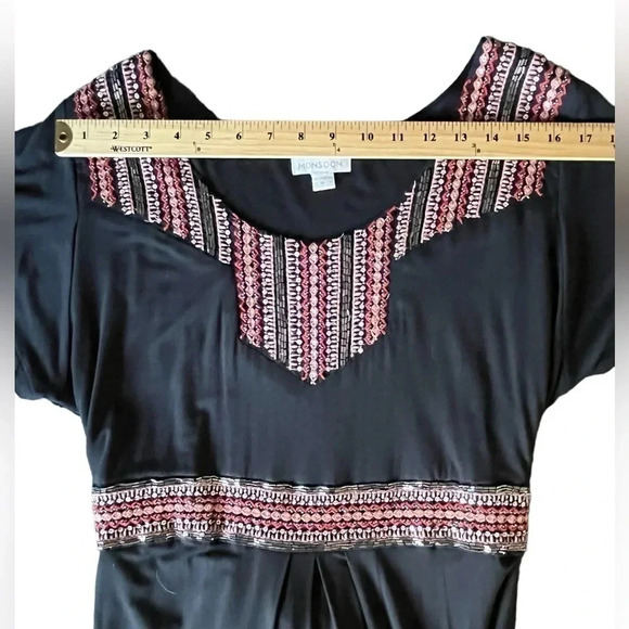 Monsoon Breaded Plus Size Women’s Maxi Dress Boho Tie Waisted Black - Picture 5 of 14